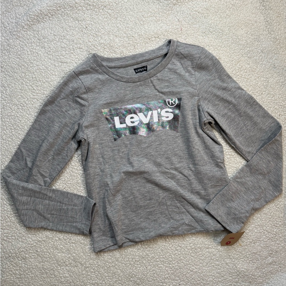 Levi's Kids Silver Logo Gray Long Sleeve Tee